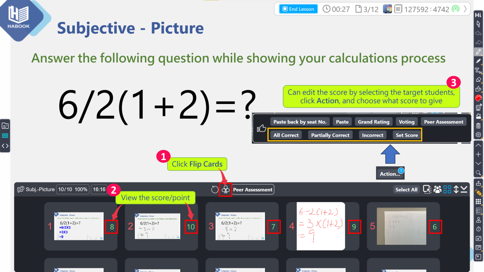  View student scores and manual adjustments