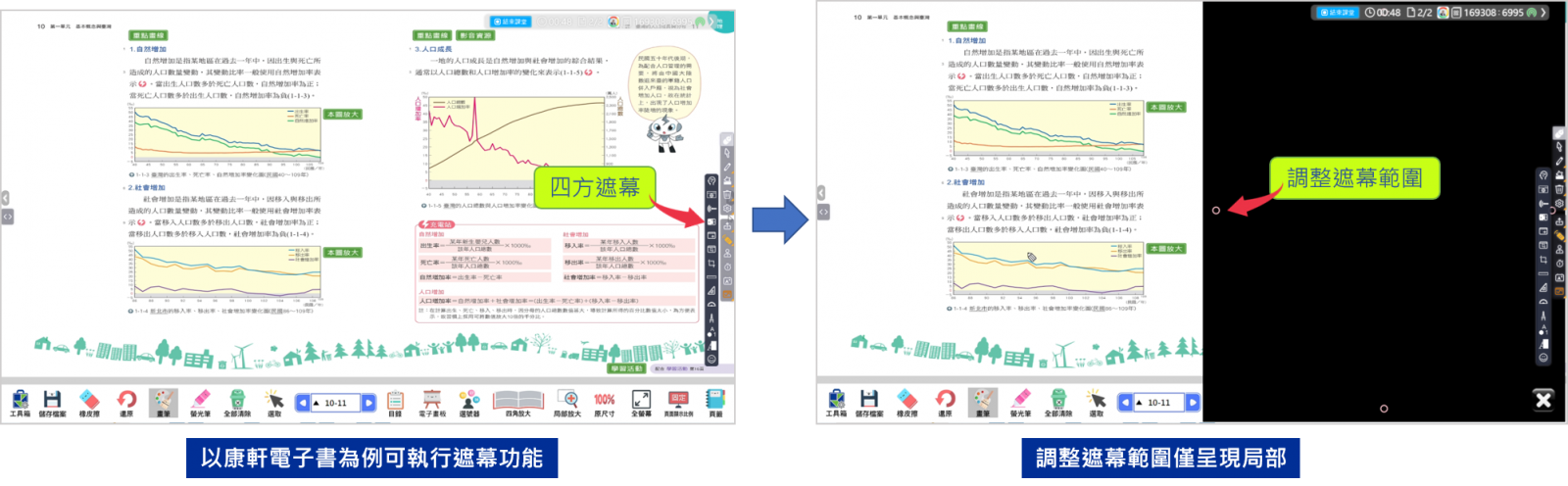 HiTeach四方遮幕功能